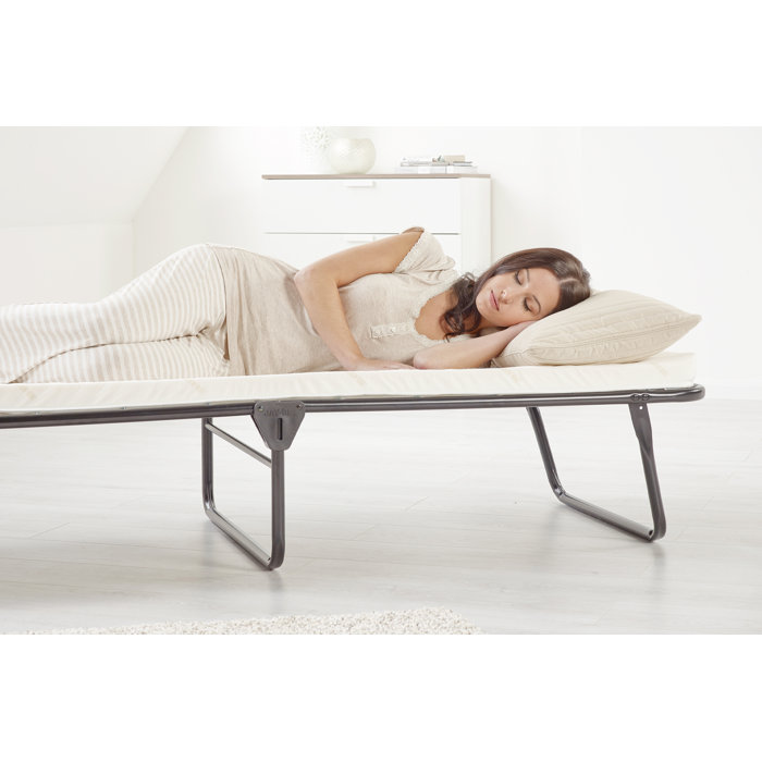 JayBe Saver 15.4'' Folding Steel Bed Frame with Mattress Included